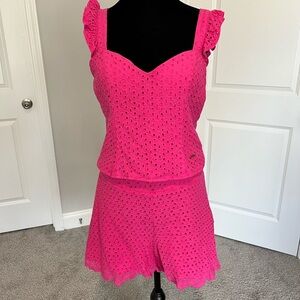 BEEBEE Pink Eyelet Sleeveless Top and Shorts Set